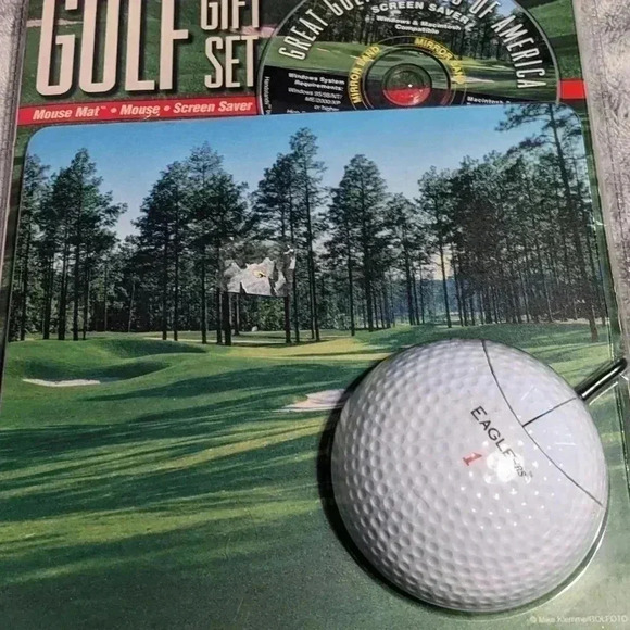 Golf Gift Set Computer‎ Mouse Pad & Golf Courses America Screen Saver CD - Picture 1 of 3